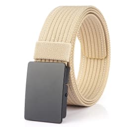 VATLTY New Men's Black Belt Hard Alloy Silver Buckle Tactical Military Belt Sturdy Nylon Jeans Waistband Girdles for Male