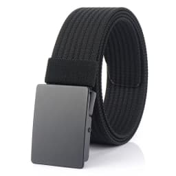 VATLTY New Men's Black Belt Hard Alloy Silver Buckle Tactical Military Belt Sturdy Nylon Jeans Waistband Girdles for Male