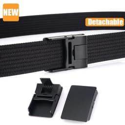 VATLTY New Men's Black Belt Hard Alloy Silver Buckle Tactical Military Belt Sturdy Nylon Jeans Waistband Girdles for Male