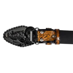 Embossed Lerther Belt Cowboy Motorcycle Buckle Leisure Decoration