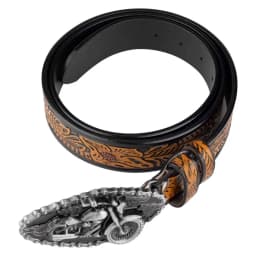 Embossed Lerther Belt Cowboy Motorcycle Buckle Leisure Decoration