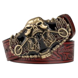 Embossed Lerther Belt Cowboy Motorcycle Buckle Leisure Decoration