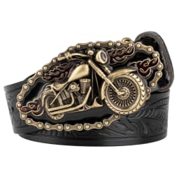 Embossed Lerther Belt Cowboy Motorcycle Buckle Leisure Decoration