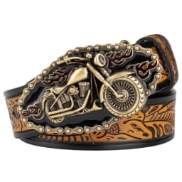 Embossed Lerther Belt Cowboy Motorcycle Buckle Leisure Decoration