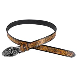 Embossed Lerther Belt Cowboy Motorcycle Buckle Leisure Decoration
