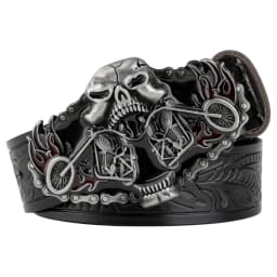 Embossed Lerther Belt Cowboy Motorcycle Buckle Leisure Decoration