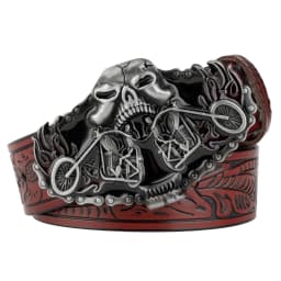 Embossed Lerther Belt Cowboy Motorcycle Buckle Leisure Decoration