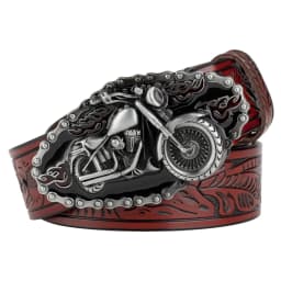 Embossed Lerther Belt Cowboy Motorcycle Buckle Leisure Decoration