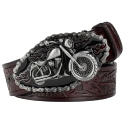 Embossed Lerther Belt Cowboy Motorcycle Buckle Leisure Decoration