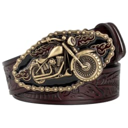 Embossed Lerther Belt Cowboy Motorcycle Buckle Leisure Decoration