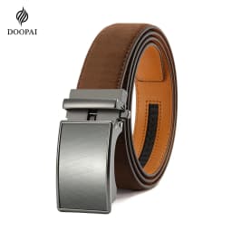 Leather belt men High Quality PU Leather Belts, Automatic Buckle Belt, Adjustable No Hole Belt Jeans Belt for Men