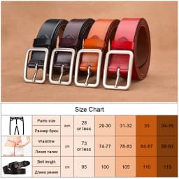 KOLBER 3.3cm Women's Leather Belt Metal Silver Buckle Trouser Belt for Women Natural Cowhide Brown Casual Belt Female Waistband