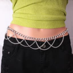 Heart Love Sliver Metal Waist Chain Women Thin Belt Y2K Aesthetic Kpop Egirl Slim Body Strap For Dress Decor Girl Gothic Girdle