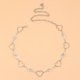 Heart Love Sliver Metal Waist Chain Women Thin Belt Y2K Aesthetic Kpop Egirl Slim Body Strap For Dress Decor Girl Gothic Girdle