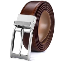 Men’s Reversible Leather Belt for Casual Golf Dress Pants Shirts, Double Style - 2 Sides