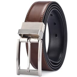 Men’s Reversible Leather Belt for Casual Golf Dress Pants Shirts, Double Style - 2 Sides