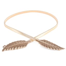 Women Metal Vintage Belt Leaf Fashion Stylish Golden/Silver Leaves Design Chains Lady Metal Elastic Chain Dress Waist Decoratio