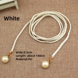 Slim PU Long Waist Belts Knotted Women's Belt Solid Color Thin Waist Chain Dresses String Waistband Vintage Female Clothes Belts