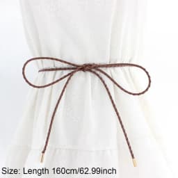 Slim PU Long Waist Belts Knotted Women's Belt Solid Color Thin Waist Chain Dresses String Waistband Vintage Female Clothes Belts