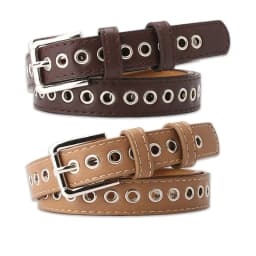 New Fashion Women Canvas Belts Hollow Out Air Hole Waistband Long Personality Casual Metal Ring Wild Belt Ceinture Femme Present