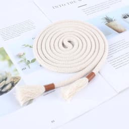 Fashion Women Braided Belts Rope for Dresses Tassel Waist Belt Female Twist Weaving Knot Belt Cotton String