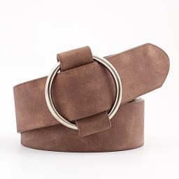 3x105cm Fashion Women Waistband for Jeans Pants Dresses Ladies Casual PU Leather Belt with O-Ring Silver Buckle
