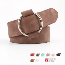 3x105cm Fashion Women Waistband for Jeans Pants Dresses Ladies Casual PU Leather Belt with O-Ring Silver Buckle