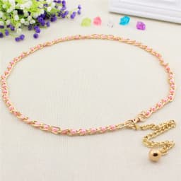 Women Fashion Imitation Pearl Waist Chain Female Olivet Thin Belts Women Waistband Strap Dress Accessories
