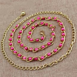 Women Fashion Imitation Pearl Waist Chain Female Olivet Thin Belts Women Waistband Strap Dress Accessories