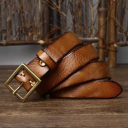 2.8cm Width Retro Women Jeans Belt Genuine Leather Belt Women Ceinture Vintage Brass Belt Buckle Leather Belt For Women Waist