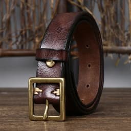 2.8cm Width Retro Women Jeans Belt Genuine Leather Belt Women Ceinture Vintage Brass Belt Buckle Leather Belt For Women Waist