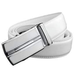 Elegant White Color Men Women Unisex Genuine Leather Belt Automatic Buckle Waist Straps for Jeans Famous Brand Luxury Designer