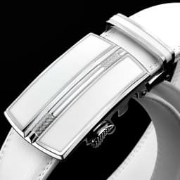 Elegant White Color Men Women Unisex Genuine Leather Belt Automatic Buckle Waist Straps for Jeans Famous Brand Luxury Designer