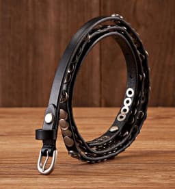 1CM Luxury Brand Female Belt Skirt Dress Rivet Belt Real Genuine Leather Punck Decoration Thin Strap Women Belts For Jeans