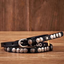 1CM Luxury Brand Female Belt Skirt Dress Rivet Belt Real Genuine Leather Punck Decoration Thin Strap Women Belts For Jeans