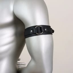 Black Leather Upper Arm Bracelet for Men Elastic Adjustable Armband Men Arms Harness Belt Costume for Nightclub Cosplay Belt