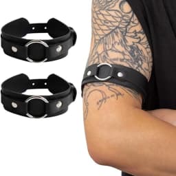 Black Leather Upper Arm Bracelet for Men Elastic Adjustable Armband Men Arms Harness Belt Costume for Nightclub Cosplay Belt