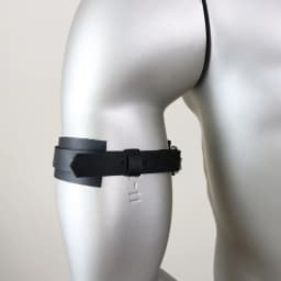 Black Leather Upper Arm Bracelet for Men Elastic Adjustable Armband Men Arms Harness Belt Costume for Nightclub Cosplay Belt