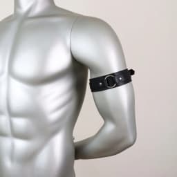 Black Leather Upper Arm Bracelet for Men Elastic Adjustable Armband Men Arms Harness Belt Costume for Nightclub Cosplay Belt