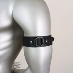 Black Leather Upper Arm Bracelet for Men Elastic Adjustable Armband Men Arms Harness Belt Costume for Nightclub Cosplay Belt