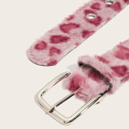 Winter Pink Plush Women's Belt Fashion Trend Y2k Girls Girdle Versatile Jeans Accessories Pu Pin Buckle Waistband hip hop belts