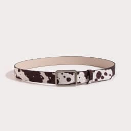 Newest 2.9cmX100cm Wide Woman Square Buckle Belt Dairy Cattle Striped Print Ladies Dress Belt Clothing Accessories Decoration
