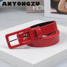 Women Belt Fashion Show Candy Color Thin Casual Versatile Female Students Youth Trouser Around Wide 2cm Red Yellow Blue Black
