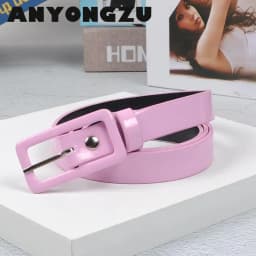 Women Belt Fashion Show Candy Color Thin Casual Versatile Female Students Youth Trouser Around Wide 2cm Red Yellow Blue Black