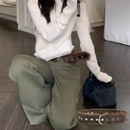 Vintage Faux Fur Waist Belt For Women Y2K Belt Retro All-Match Plush Waist Chain Autumn And Winter PU Leather Imitation Fur Belt