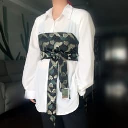 Japanese Style Lace-Up Brocade Corset Belt Jacquard Bustier Wrap for Kimono Shirt Layering Waist Cinching & Women's Accessories