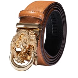 Hi-Tie Men's Orange Brown Belt for Jeans New Yellow Green Blue Leather Jeans Belts Fashion Cowboy Genuine Leather Belt Strap