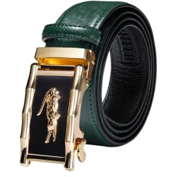 Hi-Tie Men's Orange Brown Belt for Jeans New Yellow Green Blue Leather Jeans Belts Fashion Cowboy Genuine Leather Belt Strap