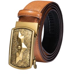 Hi-Tie Men's Orange Brown Belt for Jeans New Yellow Green Blue Leather Jeans Belts Fashion Cowboy Genuine Leather Belt Strap