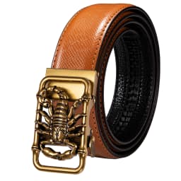 Hi-Tie Men's Orange Brown Belt for Jeans New Yellow Green Blue Leather Jeans Belts Fashion Cowboy Genuine Leather Belt Strap